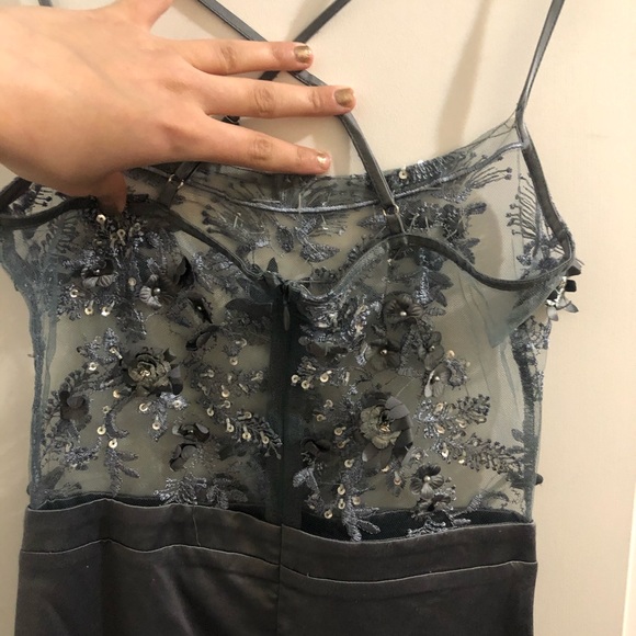 Mesh floral top, satin skirt bottom! - Picture 6 of 7